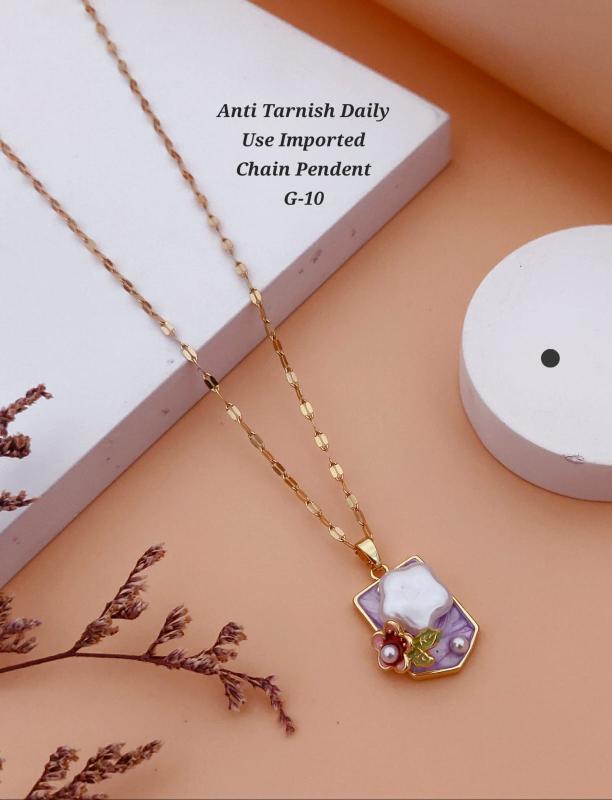 Anti tarnisha daily use imported chain pendent G 10 Imitation bridal jewelry in Surat